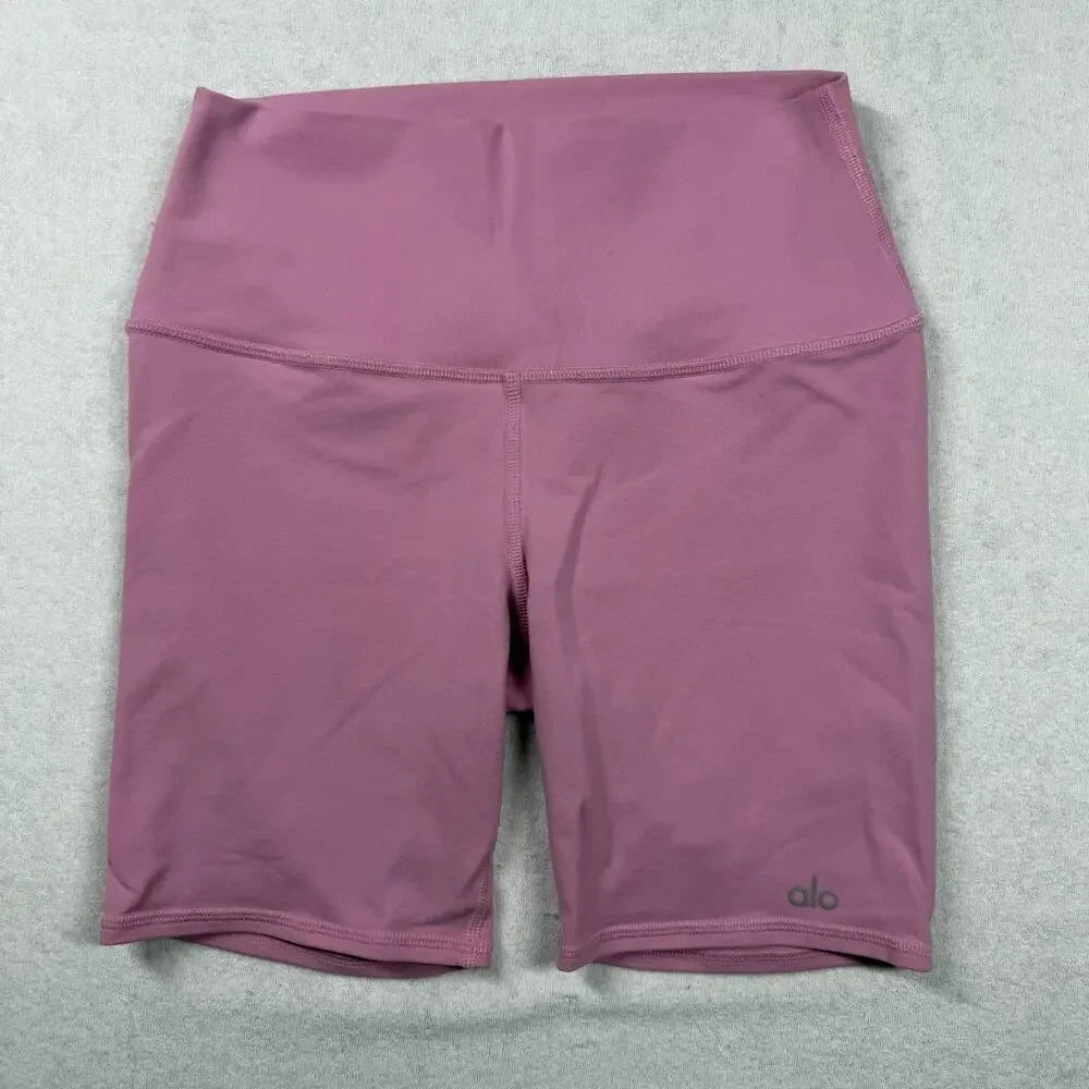 Alo Yoga Airbrush High-Waist Biker Shorts Women’s Small Pink 7” Yoga